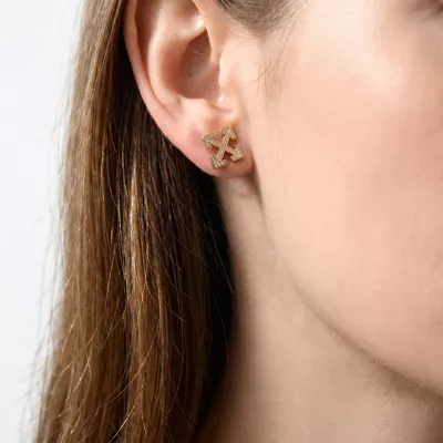 Double Arrow Lab Diamond Stud Earrings by Off-White