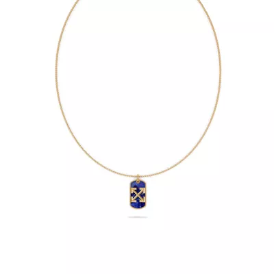 Double Arrow Lapis Tag Necklace by Off-White