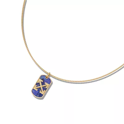 Double Arrow Lapis Tag Necklace by Off-White