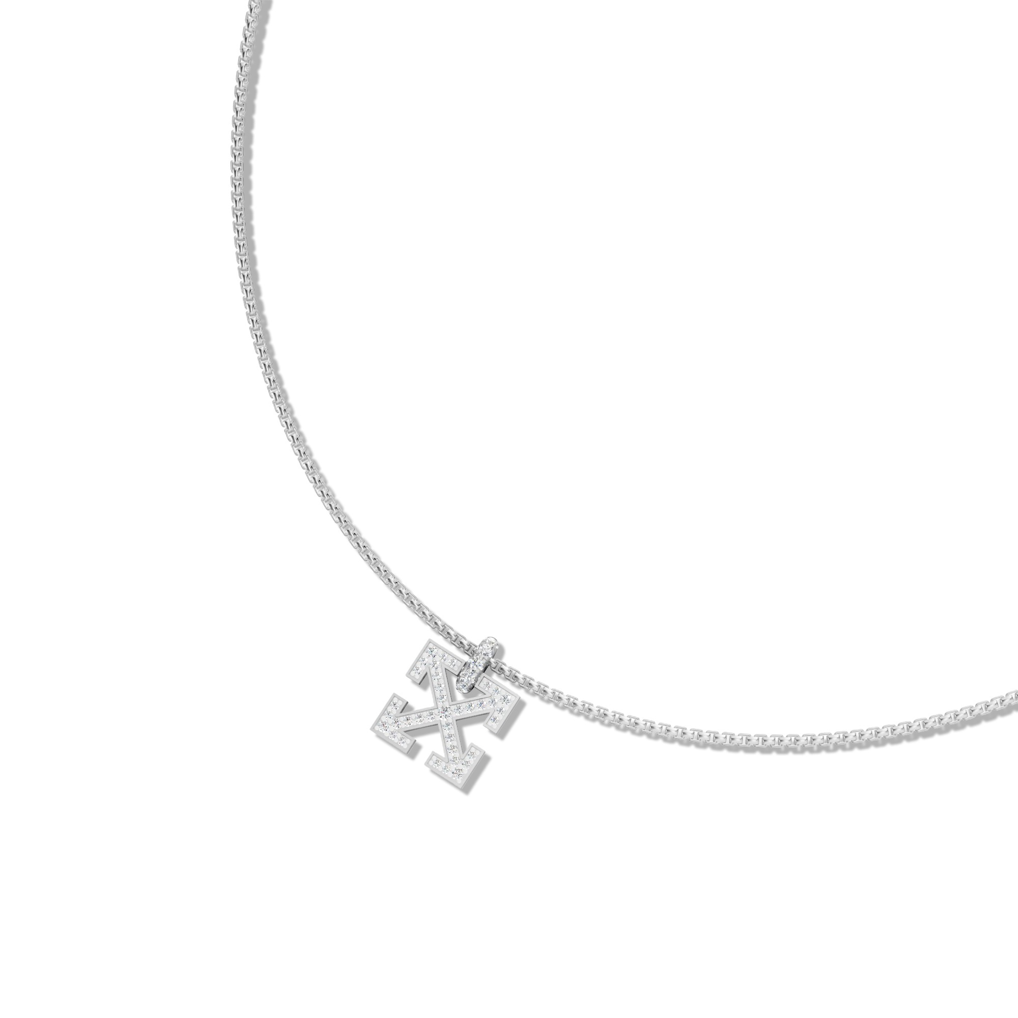 Double Arrow Pavé Bail Lab Diamond Necklace by Off-White