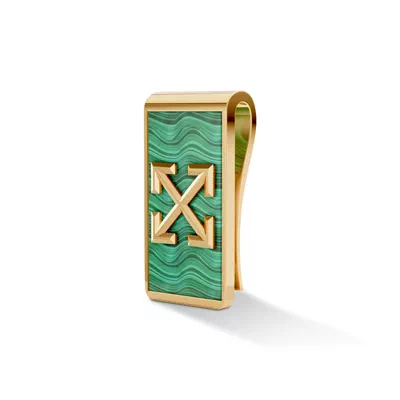 Double Arrow Malachite Money Clip by Off-White