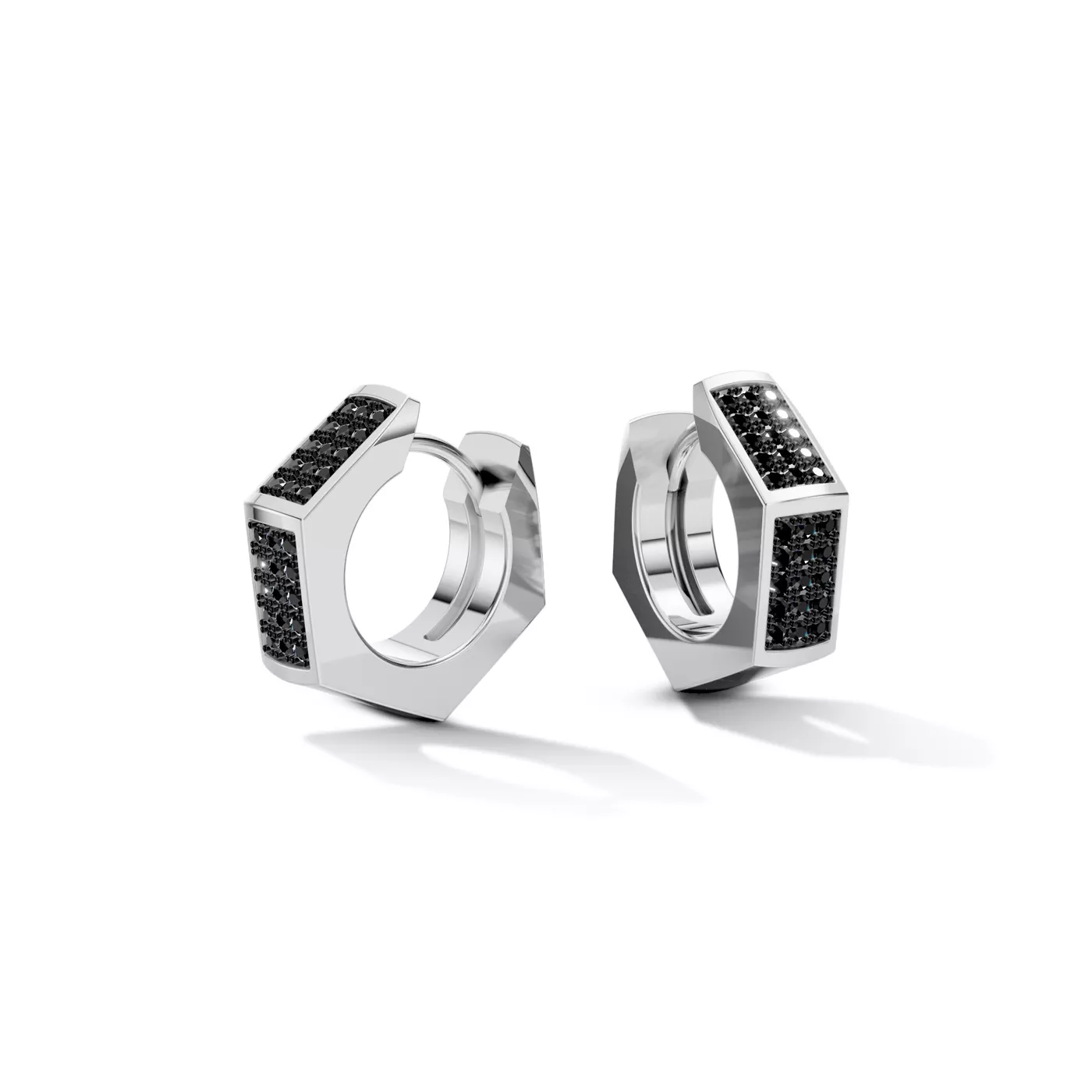 Hex Nut Lab Diamond Hoop Earrings by Off-White