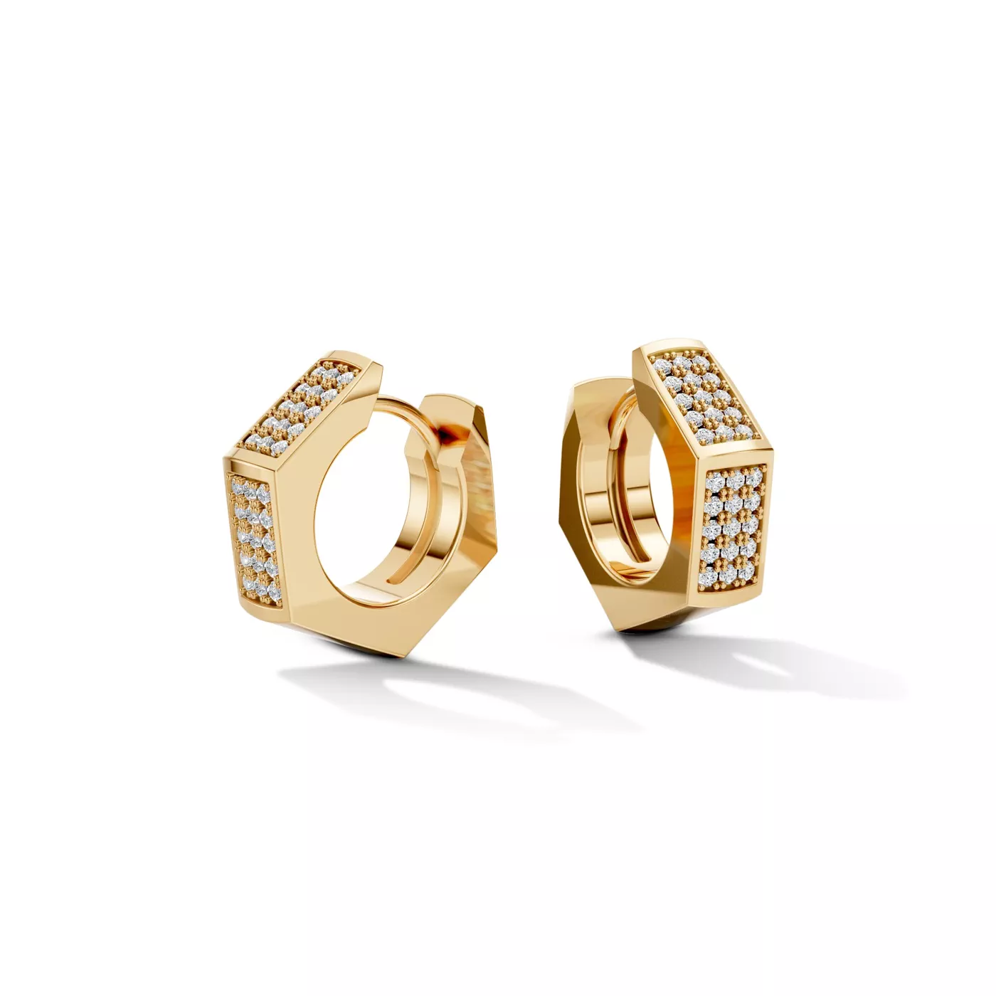 Hex Nut Lab Diamond Hoop Earrings by Off-White