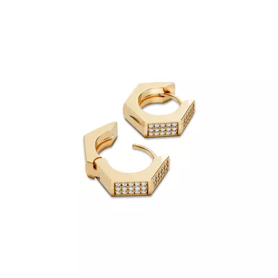 Hex Nut Lab Diamond Hoop Earrings by Off-White