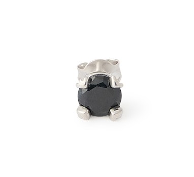 Diamond Arrow Black Lab Diamond Single Stud Earring by Off-White