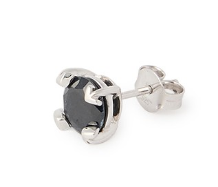 Diamond Arrow Black Lab Diamond Single Stud Earring by Off-White