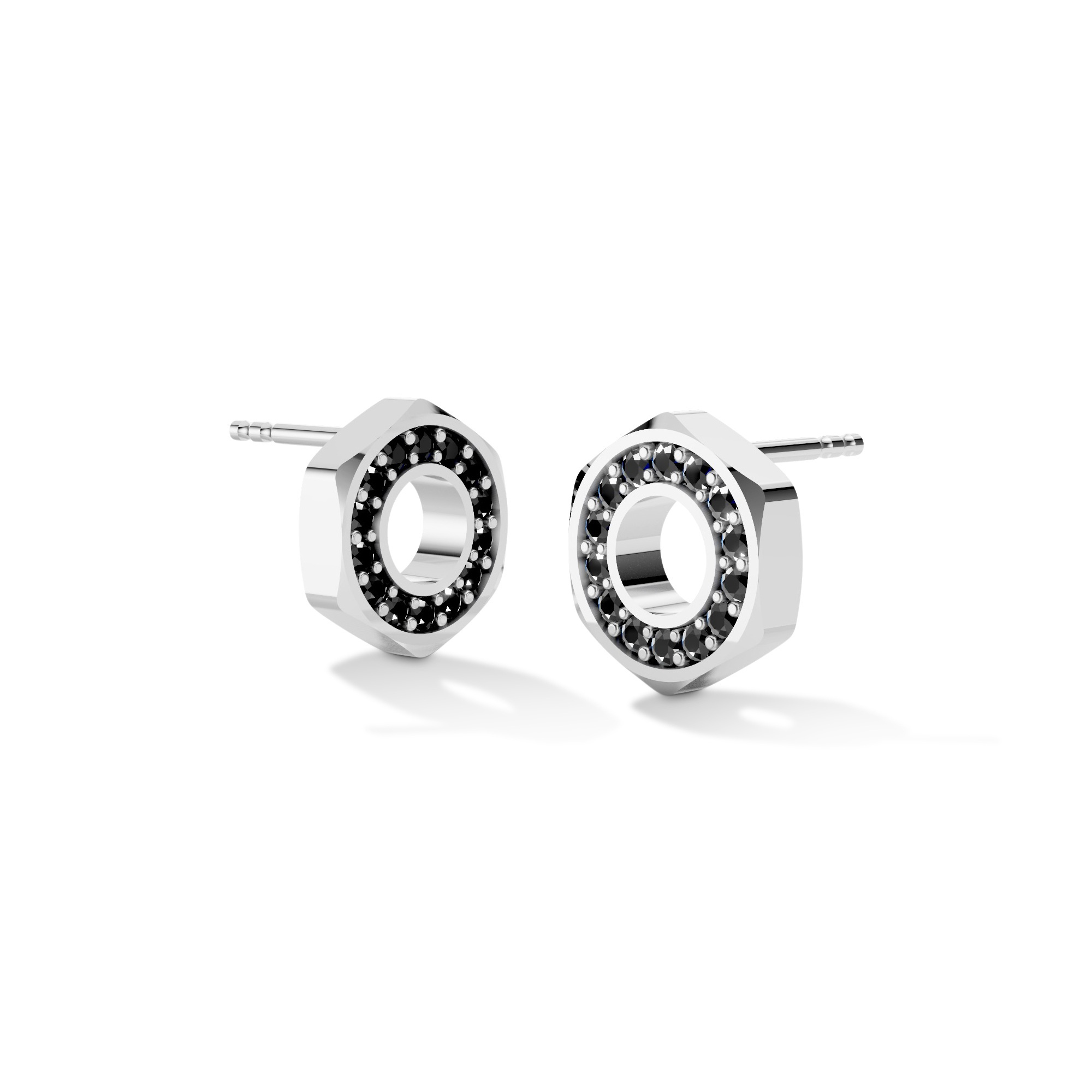 Hex Nut Lab Diamond Stud Earrings by Off-White