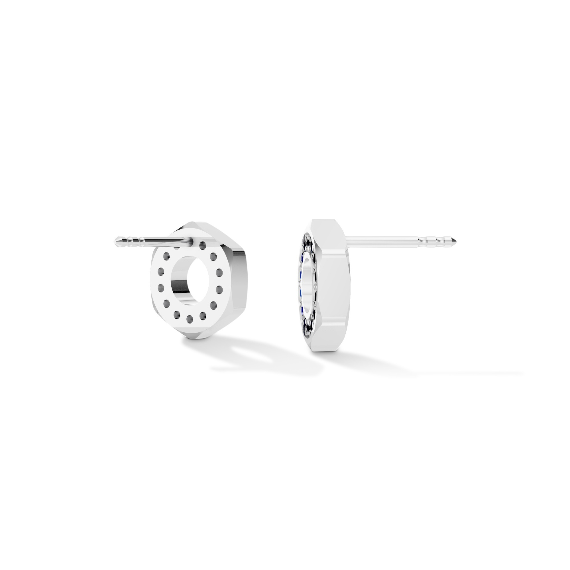 Hex Nut Lab Diamond Stud Earrings by Off-White