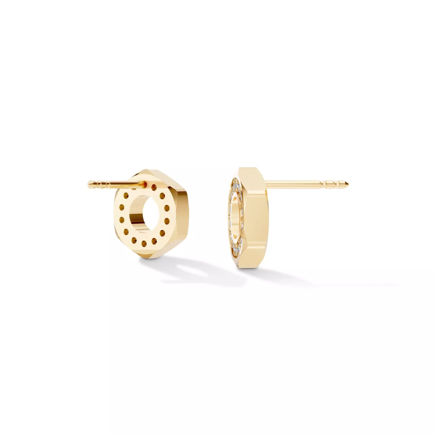 Hex Nut Lab Diamond Stud Earrings by Off-White