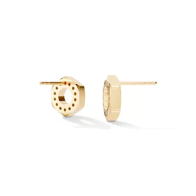 Hex Nut Lab Diamond Stud Earrings by Off-White