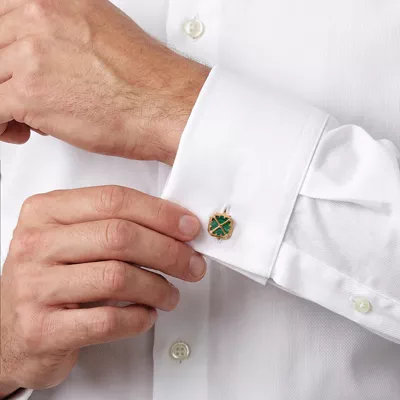 Double Arrow Malachite Cuff Links by Off-White