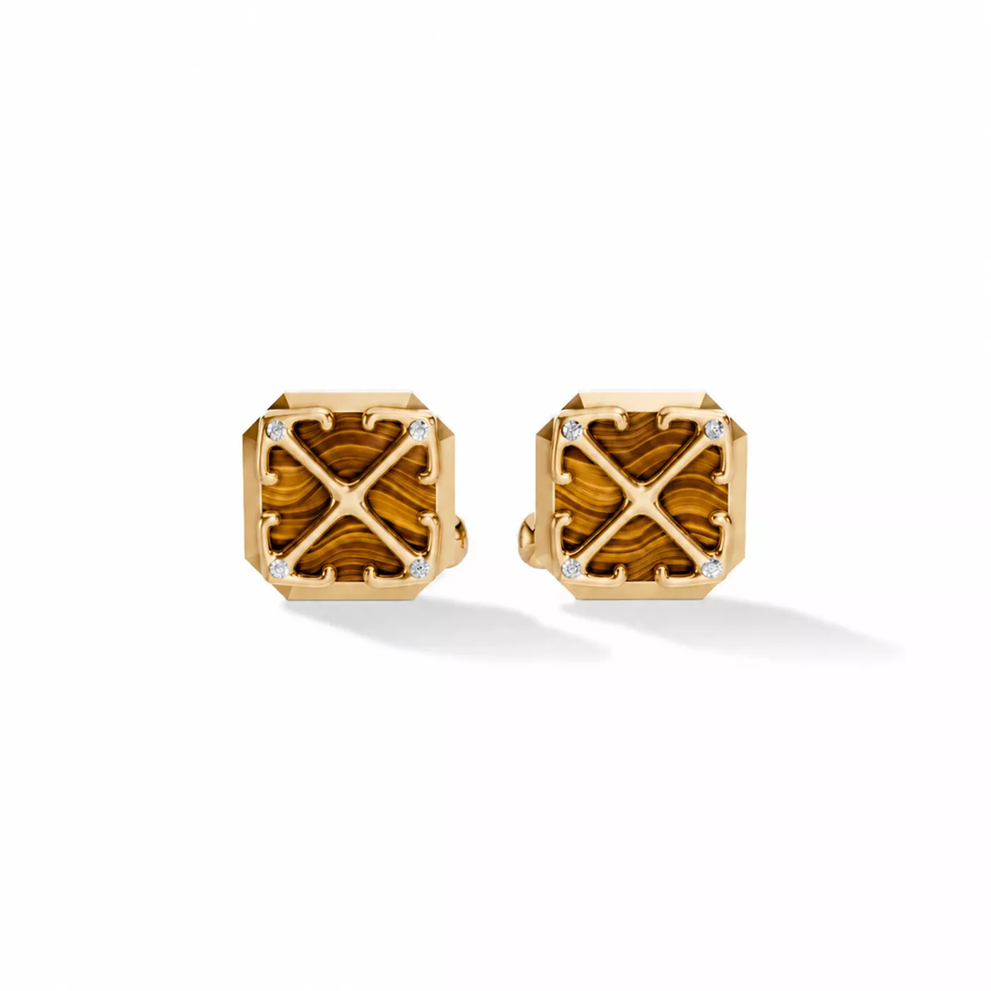 Double Arrow Tiger Eye Cuff Links by Off-White