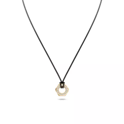 Hex Nut Leather Cord Lab Diamond Necklace by Off-White