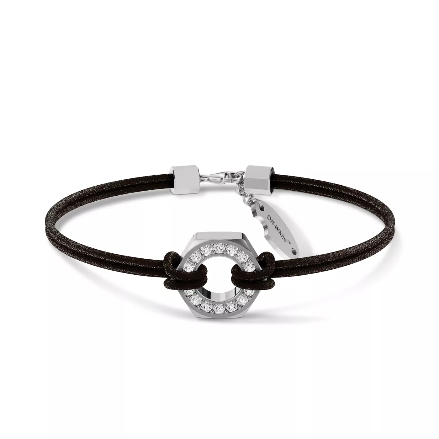 Hex Nut Leather Cord Bracelet by Off-White