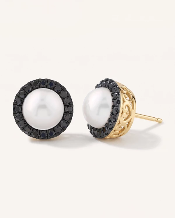 items Midnight Noir Pearl Halo earrings By Christian Siriano