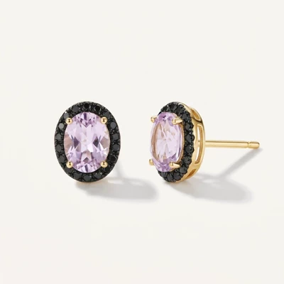 Midnight Noir Amethyst Halo Earrings By Christian Siriano