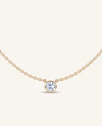 Bezel-Set Lab Diamond Solitaire Necklace (0.25 ct.)