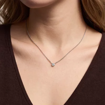 Bezel-Set Lab Diamond Solitaire Necklace (0.25 ct.)