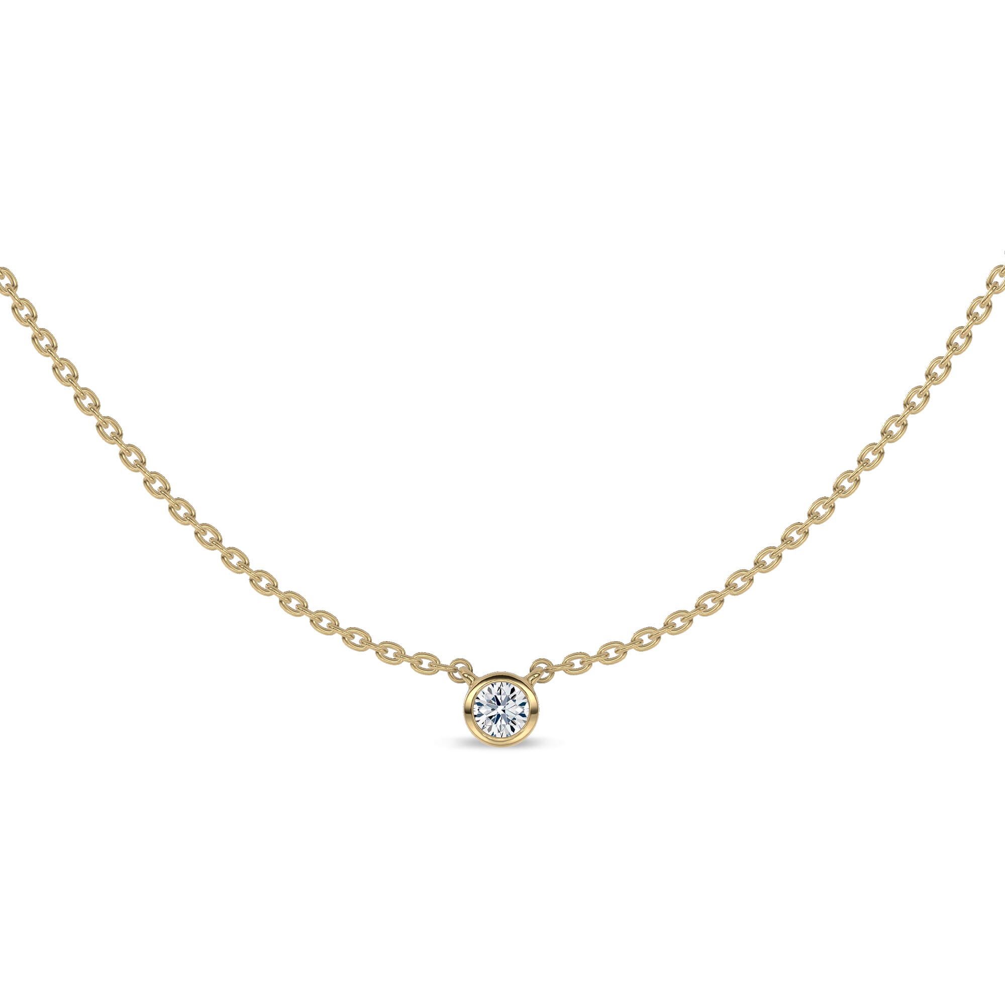 Petite Bezel-Set Lab Diamond Solitaire Necklace (0.12 ct.)