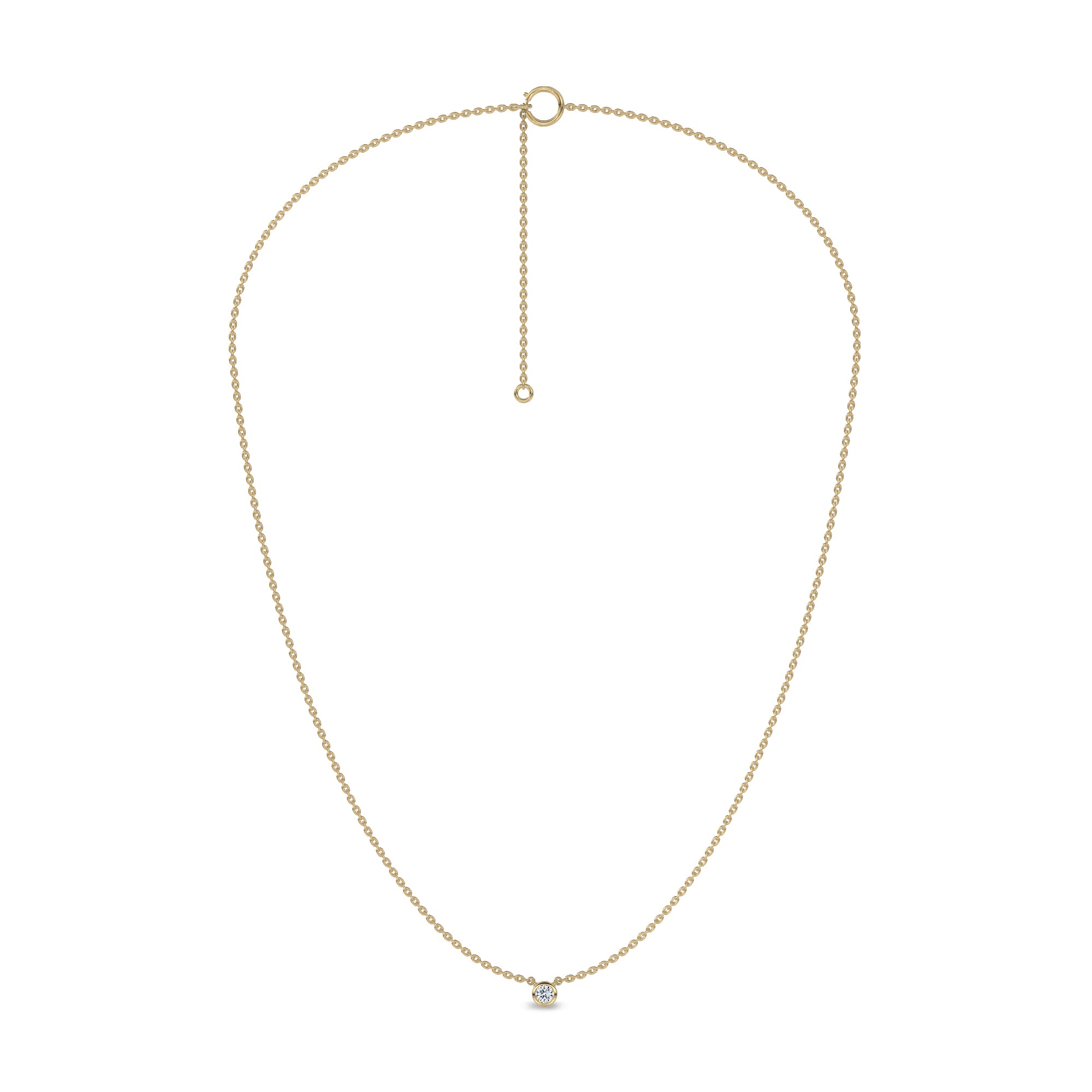 Petite Bezel-Set Lab Diamond Solitaire Necklace (0.12 ct.)