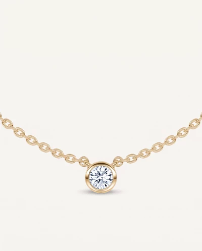 Petite Bezel-Set Lab Diamond Solitaire Necklace (0.12 ct.)