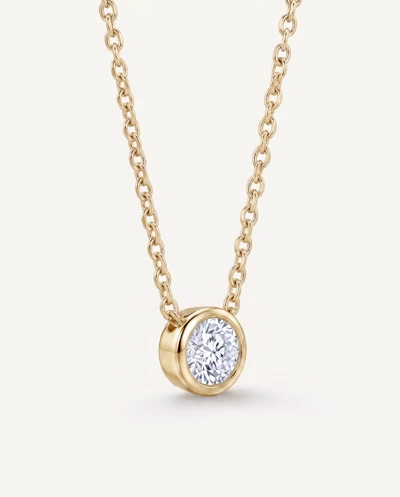 Petite Bezel-Set Lab Diamond Solitaire Necklace (0.12 ct.)
