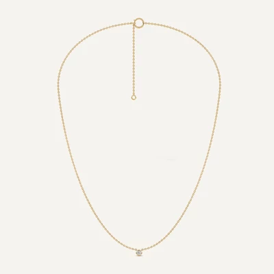 Petite Bezel-Set Lab Diamond Solitaire Necklace (0.12 ct.)