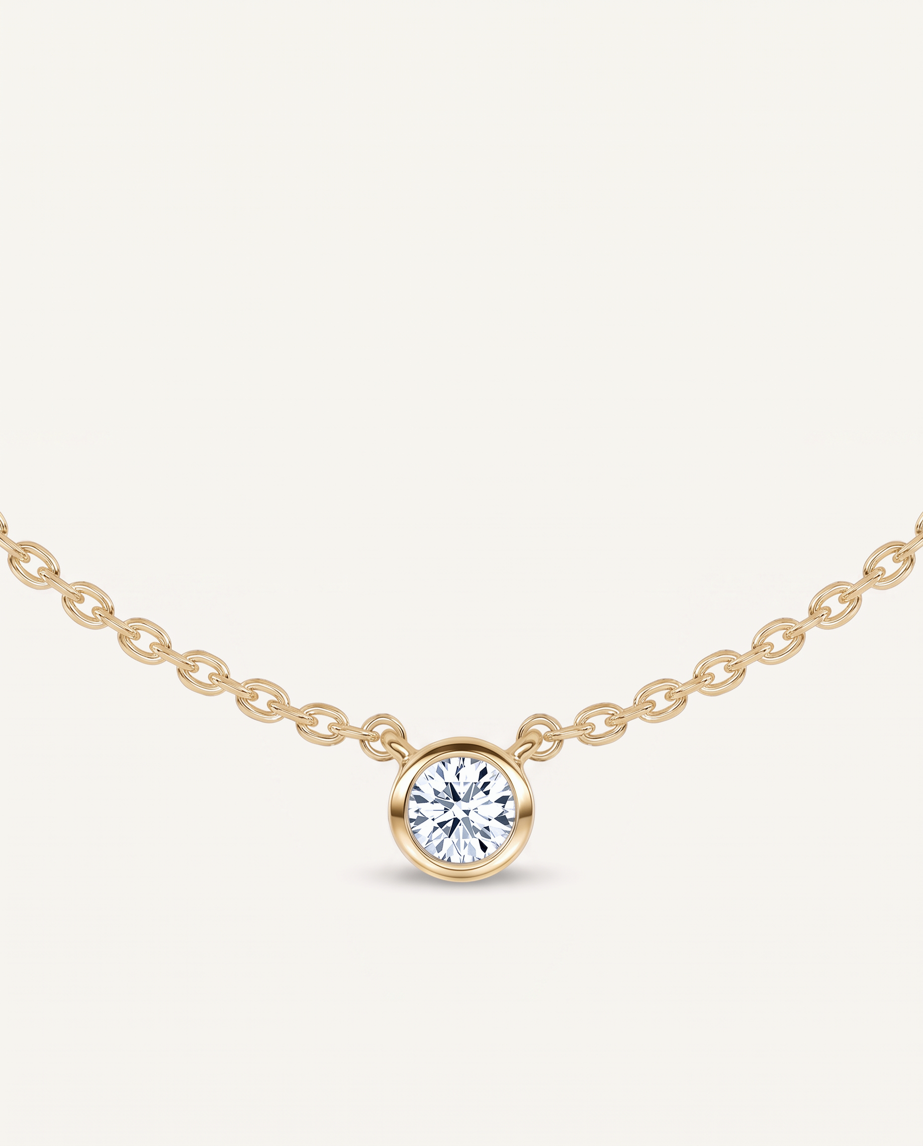 Petite Bezel-Set Diamond Solitaire Necklace (0.12 ct.)