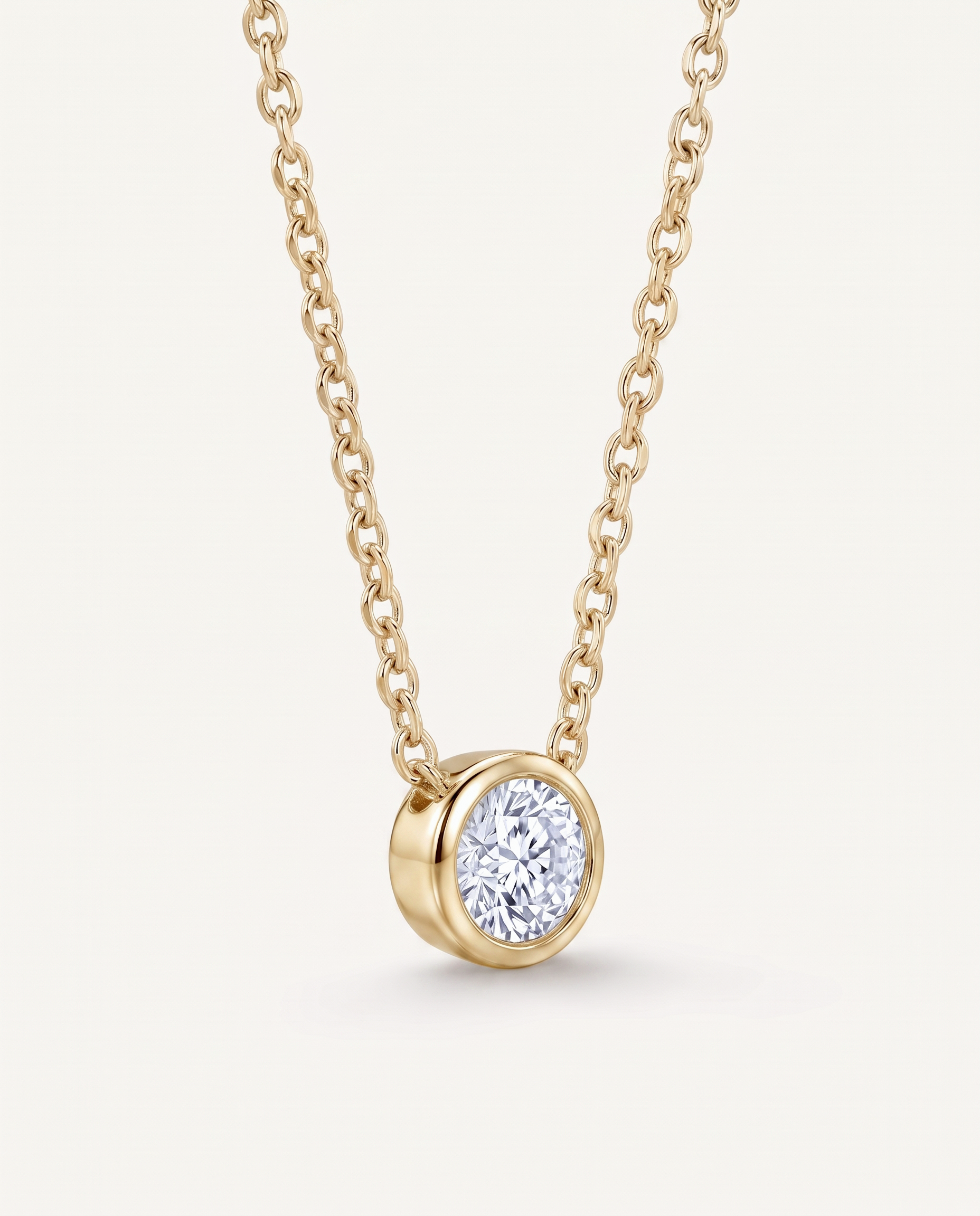 Petite Bezel-Set Diamond Solitaire Necklace (0.12 ct.)