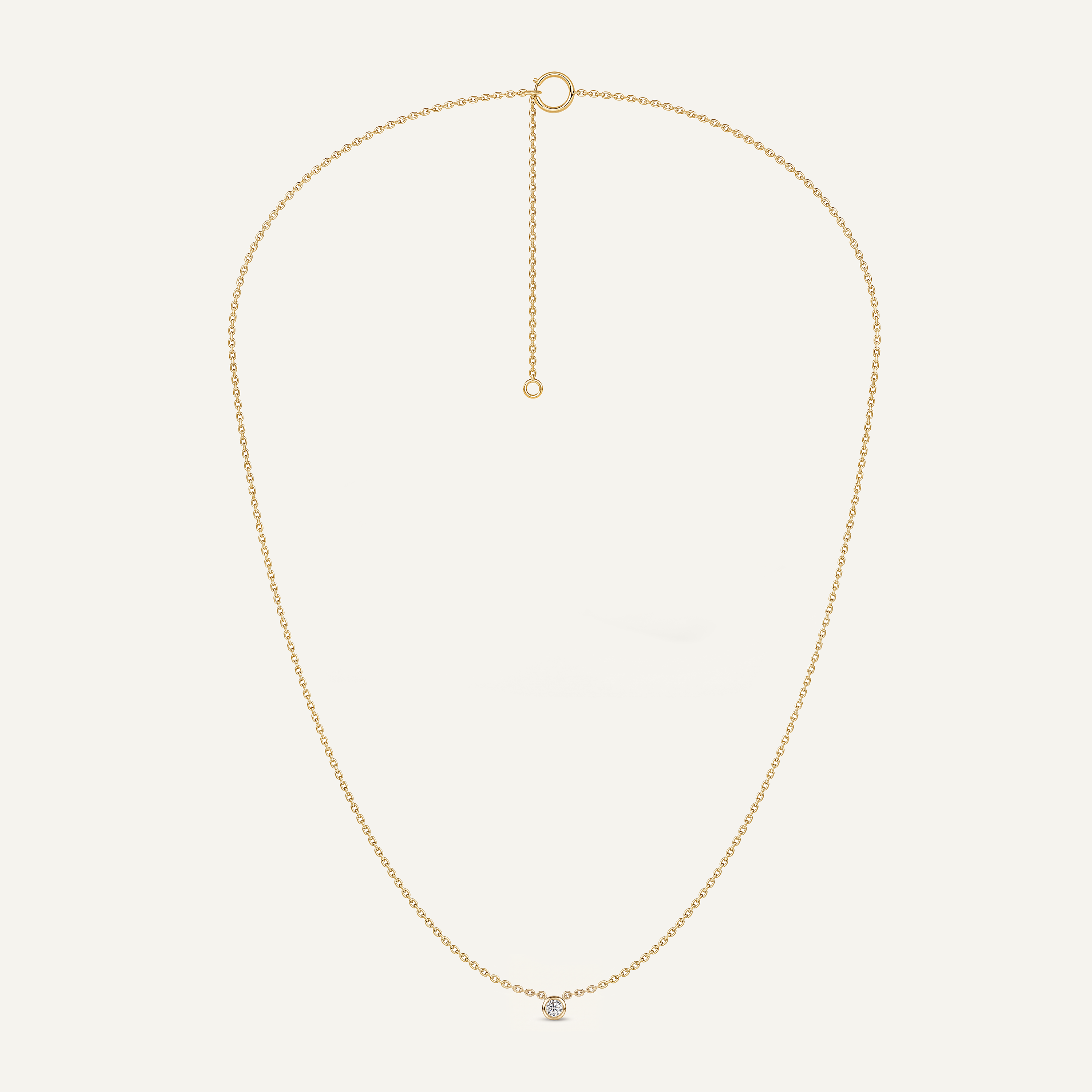 Petite Bezel-Set Diamond Solitaire Necklace (0.12 ct.)