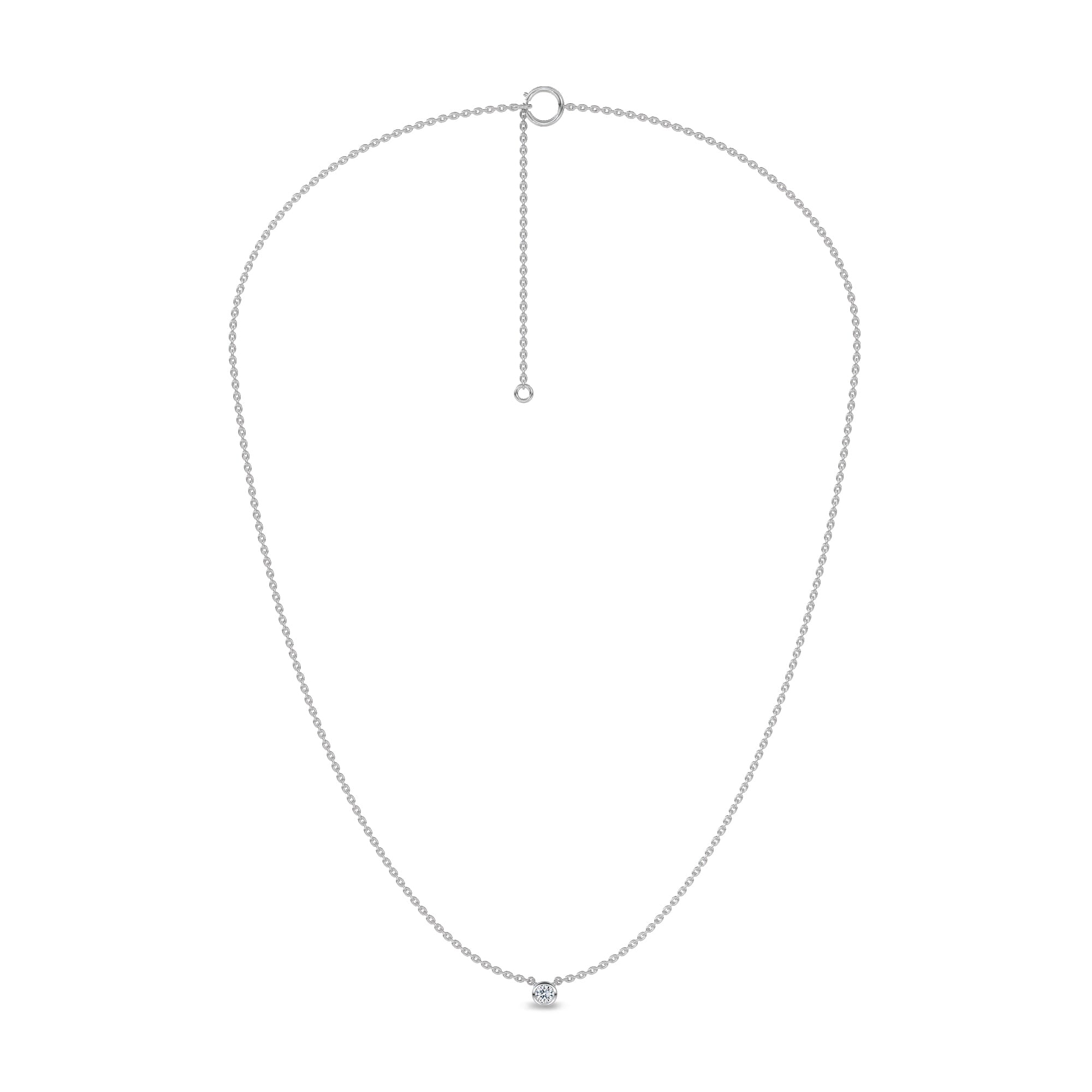 Petite Bezel-Set Lab Diamond Solitaire Necklace (0.12 ct.)