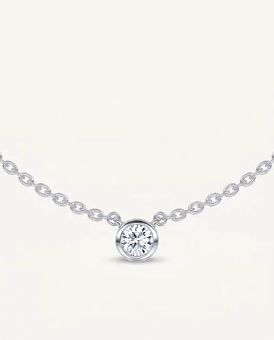 Petite Bezel-Set Lab Diamond Solitaire Necklace (0.12 ct.)