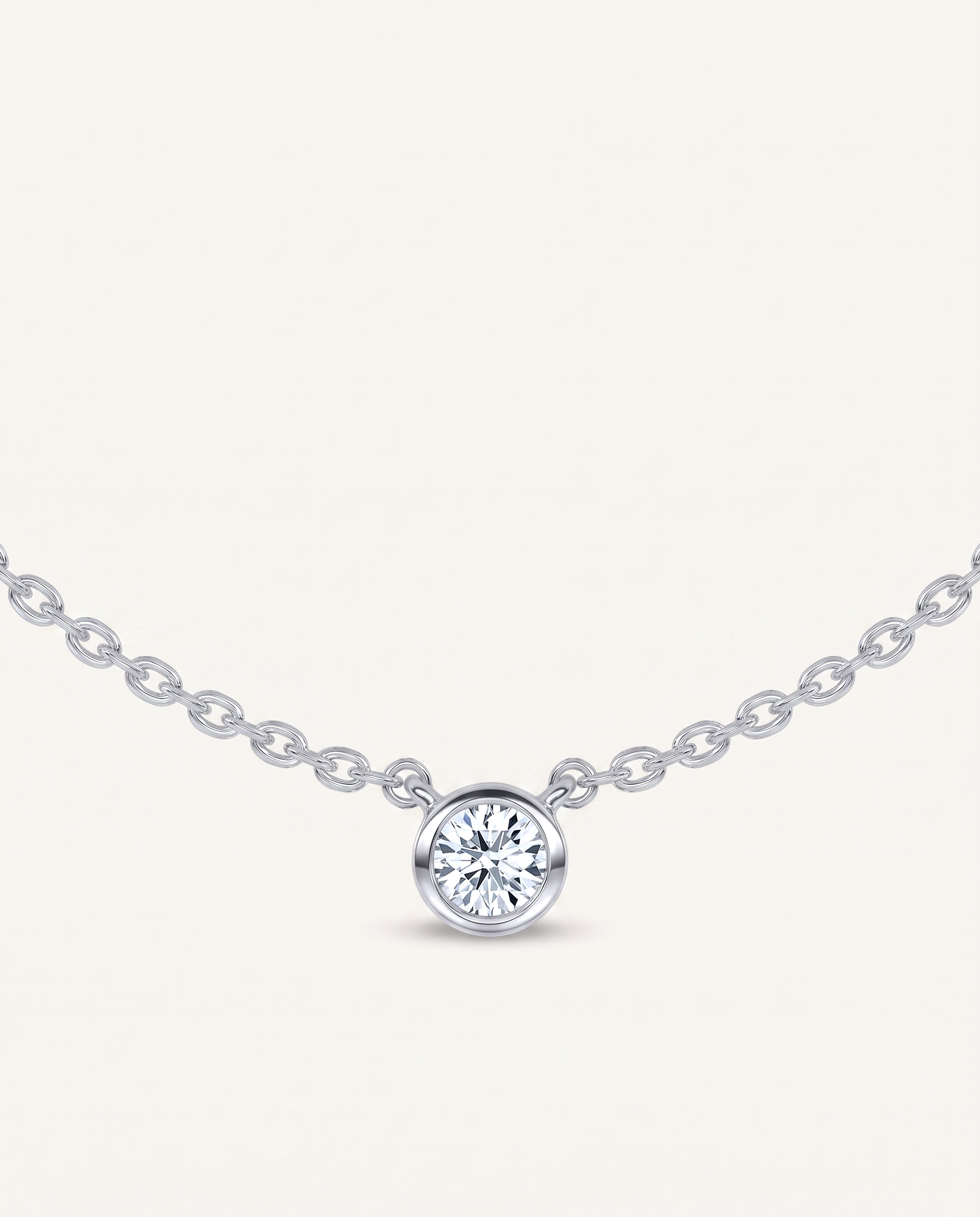 Petite Bezel-Set Diamond Solitaire Necklace (0.12 ct.)