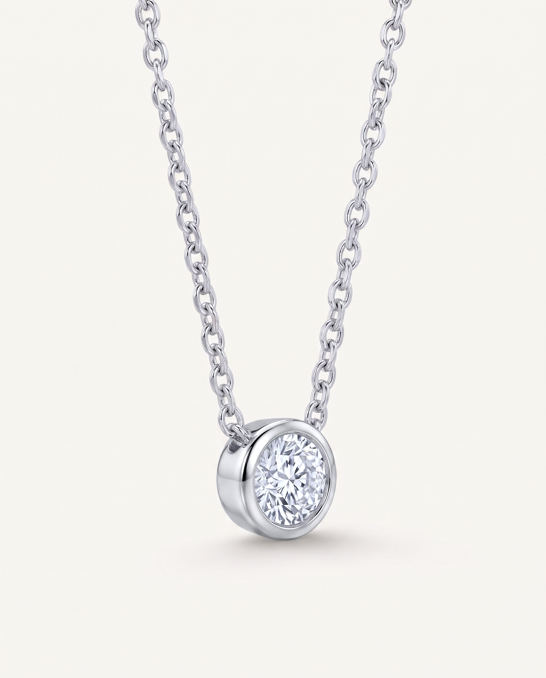 Petite Bezel-Set Diamond Solitaire Necklace (0.12 ct.)