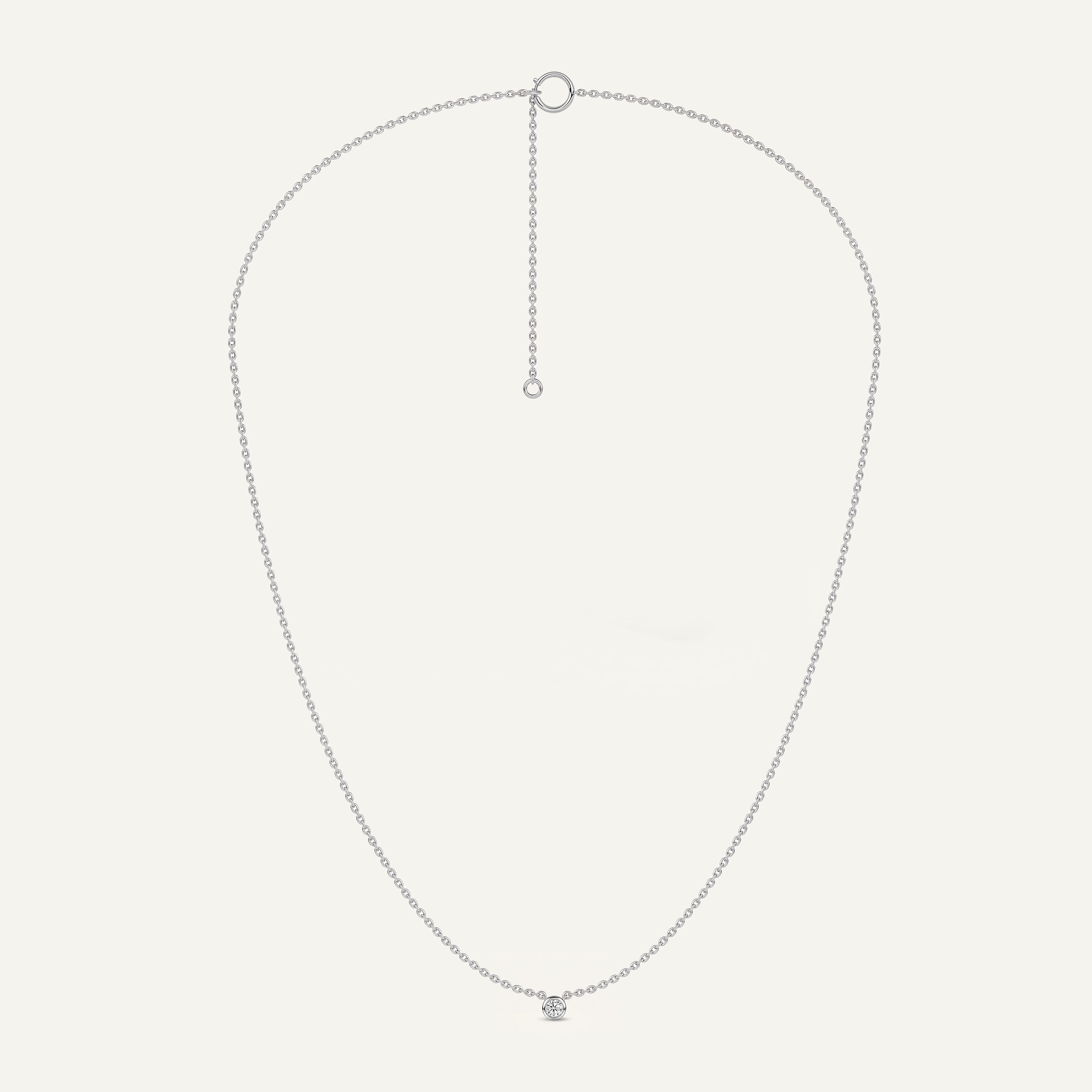 Petite Bezel-Set Diamond Solitaire Necklace (0.12 ct.)