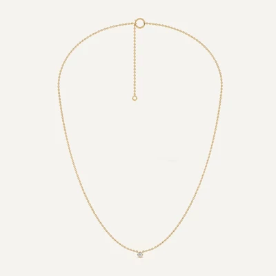 Petite Bezel-Set Lab Diamond Solitaire Necklace (0.06 ct.)