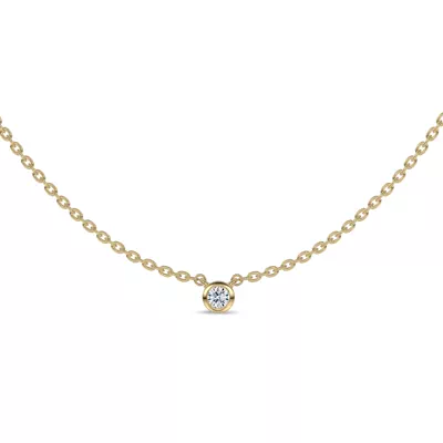 Petite Bezel-Set Diamond Solitaire Necklace (0.06 ct.)