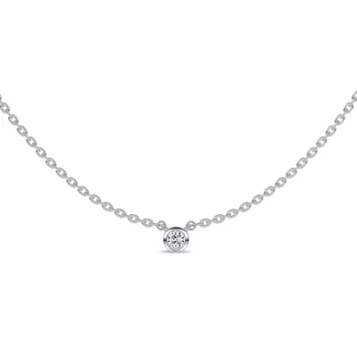 Petite Bezel-Set Lab Diamond Solitaire Necklace (0.06 ct.)