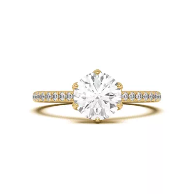 Marigold Tulip Inspired 6 Prong 1.50 ct. Round Lab Engagement Ring