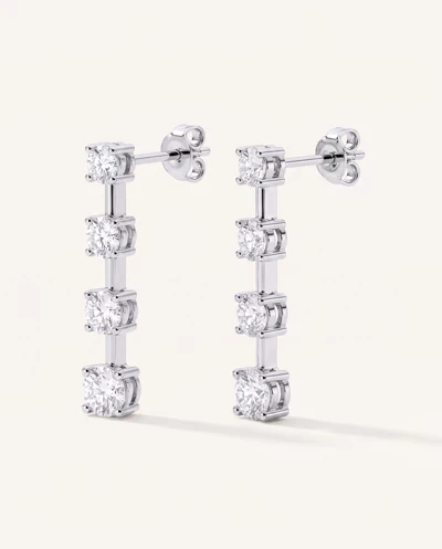 Strata Graduated Bar-Set Lab Diamond Earrings