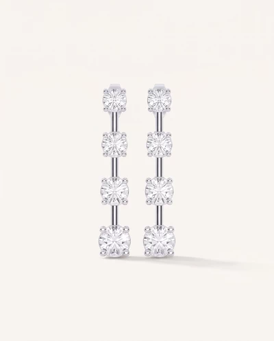 Strata Graduated Bar-Set Lab Diamond Earrings