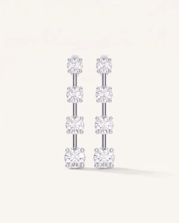 items Strata Graduated Bar-Set Lab Diamond earrings