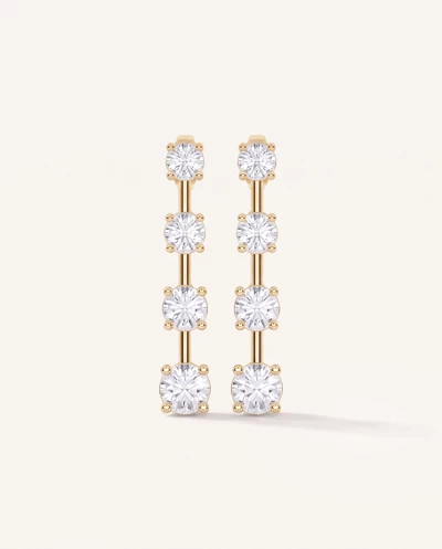 Strata Graduated Bar-Set Lab Diamond Earrings