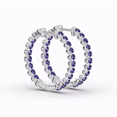 Amethyst Inside-Out Hoop Earrings