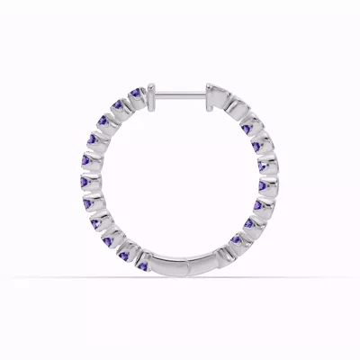 Amethyst Inside-Out Hoop Earrings