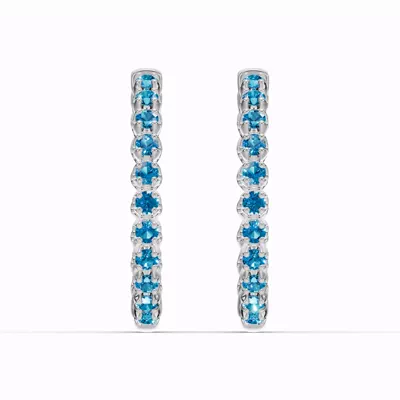 London Blue Topaz Inside-Out Hoop Earrings