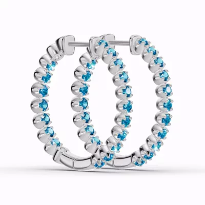 London Blue Topaz Inside-Out Hoop Earrings