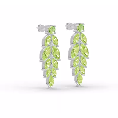 Peridot Feather Drop Earrings