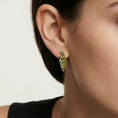 Peridot Feather Drop Earrings