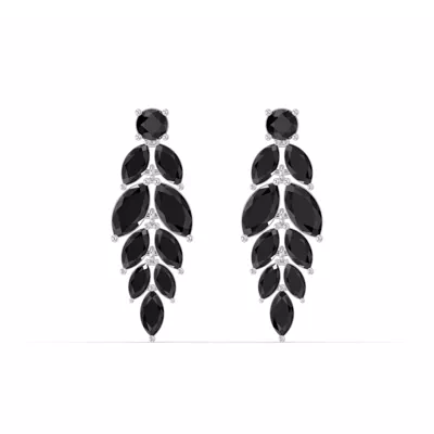 Sapphire Feather Drop Earrings